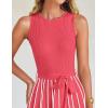 ZESICA Women’s Summer Sleeveless Maxi Dress 2026 Crewneck Ribbed Knit Tie Waist Casual A Line Sweater Dresses(Watermelon)