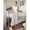 ZESICA Women’s Summer Sleeveless Maxi Dress 2026 Crewneck Ribbed Knit Tie Waist Casual A Line Sweater Dresses(White)