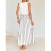ZESICA Women’s Summer Sleeveless Maxi Dress 2026 Crewneck Ribbed Knit Tie Waist Casual A Line Sweater Dresses(White)