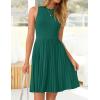 ZESICA Women’s Summer Sleeveless Mini Dress 2026 Crewneck Knit A Line Pleated Swing Casual Basic Short Dress(Teal)
