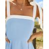 ZESICA Womens Summer Sleeveless Mini Dress Tie Shoulder Square Neck High Waist Swing A Line Short Sundresses(Lightblue)