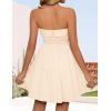 ZESICA Women’s Summer Strapless Mini Dress 2026 Sexy Off Shoulder High Waist A Line Swing Party Short Dresses(Apricot)