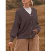 ZESICA Women’s 2026 Fall Casual Long Sleeve Cardigan V Neck Button Down Open Front Knit Loose Oversized Sweater Coat(Nutmeg)