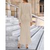 ZESICA Women’s 2026 Spring Sweater Dress Long Sleeve V Neck Ribbed Knit Party Cocktail Bodycon Maxi Dresses(Sand)