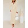 ZESICA Women’s Long Sleeve Sweater Dress 2026 Fall V Neck Ribbed Knit Casual Formal Cocktail Bodycon Maxi Dresses(Apricot)
