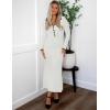 ZESICA Women’s Long Sleeve Sweater Dress 2026 Fall V Neck Ribbed Knit Casual Formal Cocktail Bodycon Maxi Dresses(White)