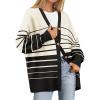 ZESICA Women’s 2026 Fall Casual Long Sleeve Cardigan V Neck Button Down Open Front Knit Loose Oversized Sweater Coat(Apricot)