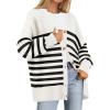ZESICA Women’s 2026 Fall Casual Long Sleeve Cardigan V Neck Button Down Open Front Knit Loose Oversized Sweater Coat(Ivory)