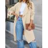 ZESICA Women’s Casual Lapel Cardigan Long Sleeve Open Front Irregular Hem Soft Knitted Sweater Coat with Pockets(Beige)