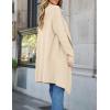 ZESICA Women’s Casual Lapel Cardigan Long Sleeve Open Front Irregular Hem Soft Knitted Sweater Coat with Pockets(Beige)