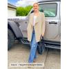 ZESICA Women’s Casual Lapel Cardigan Long Sleeve Open Front Irregular Hem Soft Knitted Sweater Coat with Pockets(Beige)