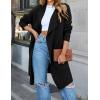 ZESICA Women’s Casual Lapel Cardigan Long Sleeve Open Front Irregular Hem Soft Knitted Sweater Coat with Pockets(Black)