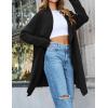 ZESICA Women’s Casual Lapel Cardigan Long Sleeve Open Front Irregular Hem Soft Knitted Sweater Coat with Pockets(Black)