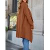ZESICA Women’s Casual Lapel Cardigan Long Sleeve Open Front Irregular Hem Soft Knitted Sweater Coat with Pockets(Caramel)