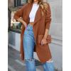 ZESICA Women’s Casual Lapel Cardigan Long Sleeve Open Front Irregular Hem Soft Knitted Sweater Coat with Pockets(Caramel)