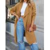 ZESICA Women’s Casual Lapel Cardigan Long Sleeve Open Front Irregular Hem Soft Knitted Sweater Coat with Pockets(Khaki)