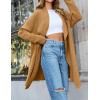ZESICA Women’s Casual Lapel Cardigan Long Sleeve Open Front Irregular Hem Soft Knitted Sweater Coat with Pockets(Khaki)