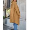 ZESICA Women’s Casual Lapel Cardigan Long Sleeve Open Front Irregular Hem Soft Knitted Sweater Coat with Pockets(Khaki)