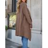 ZESICA Women’s Casual Lapel Cardigan Long Sleeve Open Front Irregular Hem Soft Knitted Sweater Coat with Pockets(Mocha)