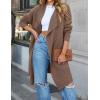ZESICA Women’s Casual Lapel Cardigan Long Sleeve Open Front Irregular Hem Soft Knitted Sweater Coat with Pockets(Mocha)