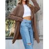 ZESICA Women’s Casual Lapel Cardigan Long Sleeve Open Front Irregular Hem Soft Knitted Sweater Coat with Pockets(Mocha)