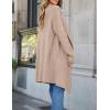 ZESICA Women’s Casual Lapel Cardigan Long Sleeve Open Front Irregular Hem Soft Knitted Sweater Coat with Pockets(Oats)
