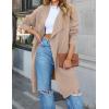 ZESICA Women’s Casual Lapel Cardigan Long Sleeve Open Front Irregular Hem Soft Knitted Sweater Coat with Pockets(Oats)