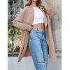 ZESICA Women’s Casual Lapel Cardigan Long Sleeve Open Front Irregular Hem Soft Knitted Sweater Coat with Pockets(Oats)