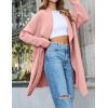 ZESICA Women’s Casual Lapel Cardigan Long Sleeve Open Front Irregular Hem Soft Knitted Sweater Coat with Pockets(Pink)