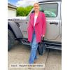 ZESICA Women’s Casual Lapel Cardigan Long Sleeve Open Front Irregular Hem Soft Knitted Sweater Coat with Pockets(Rose)