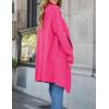 ZESICA Women’s Casual Lapel Cardigan Long Sleeve Open Front Irregular Hem Soft Knitted Sweater Coat with Pockets(Rose)
