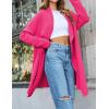 ZESICA Women’s Casual Lapel Cardigan Long Sleeve Open Front Irregular Hem Soft Knitted Sweater Coat with Pockets(Rose)