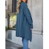 ZESICA Women’s Casual Lapel Cardigan Long Sleeve Open Front Irregular Hem Soft Knitted Sweater Coat with Pockets(Royalblue)