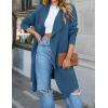ZESICA Women’s Casual Lapel Cardigan Long Sleeve Open Front Irregular Hem Soft Knitted Sweater Coat with Pockets(Royalblue)