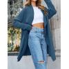 ZESICA Women’s Casual Lapel Cardigan Long Sleeve Open Front Irregular Hem Soft Knitted Sweater Coat with Pockets(Royalblue)