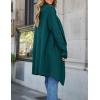 ZESICA Women’s Casual Lapel Cardigan Long Sleeve Open Front Irregular Hem Soft Knitted Sweater Coat with Pockets(Tealgreen)
