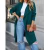 ZESICA Women’s Casual Lapel Cardigan Long Sleeve Open Front Irregular Hem Soft Knitted Sweater Coat with Pockets(Tealgreen)
