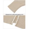 ZESICA Women’s Open Front Cardigan Sweater 2026 Spring Casual Knitted Long Sleeve Pearls Trim Outerwear Coat Trendy Clothes(Apricot)