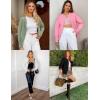 ZESICA Women’s Open Front Cardigan Sweater 2026 Spring Casual Knitted Long Sleeve Pearls Trim Outerwear Coat Trendy Clothes(Black)