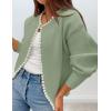 ZESICA Women’s Open Front Cardigan Sweater 2026 Spring Casual Knitted Long Sleeve Pearls Trim Outerwear Coat Trendy Clothes(Pea Green)
