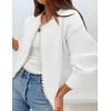 ZESICA Women’s Open Front Cardigan Sweater 2026 Spring Casual Knitted Long Sleeve Pearls Trim Outerwear Coat Trendy Clothes(White)