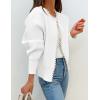 ZESICA Women’s Open Front Cardigan Sweater 2026 Spring Casual Knitted Long Sleeve Pearls Trim Outerwear Coat Trendy Clothes(White)