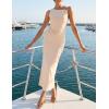 ZESICA Women’s 2026 Summer Maxi Dress Sleeveless Ruched Elegant Wedding Guest Cocktail Formal Bodycon Long Dresses(Apricot)