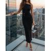 ZESICA Women’s 2026 Summer Maxi Dress Sleeveless Ruched Elegant Wedding Guest Cocktail Formal Bodycon Long Dresses(Black)