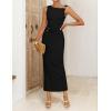 ZESICA Women’s 2026 Summer Maxi Dress Sleeveless Ruched Elegant Wedding Guest Cocktail Formal Bodycon Long Dresses(Black)