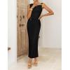 ZESICA Women’s 2026 Summer Maxi Dress Sleeveless Ruched Elegant Wedding Guest Cocktail Formal Bodycon Long Dresses(Black)