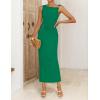 ZESICA Women’s 2026 Summer Maxi Dress Sleeveless Ruched Elegant Wedding Guest Cocktail Formal Bodycon Long Dresses(Green)