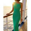 ZESICA Women’s 2026 Summer Maxi Dress Sleeveless Ruched Elegant Wedding Guest Cocktail Formal Bodycon Long Dresses(Green)