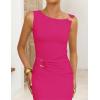 ZESICA Women’s 2026 Summer Maxi Dress Sleeveless Ruched Elegant Wedding Guest Cocktail Formal Bodycon Long Dresses(Rose)