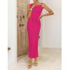 ZESICA Women’s 2026 Summer Maxi Dress Sleeveless Ruched Elegant Wedding Guest Cocktail Formal Bodycon Long Dresses(Rose)